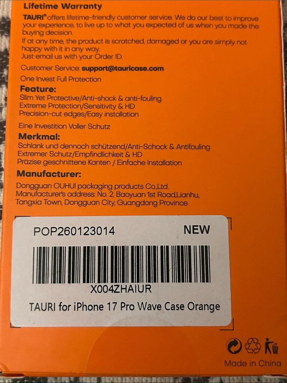 Magnetic iPhone 17 Pro matte Case - Orange Wavy Anti-Slip Translucent